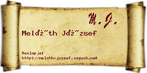 Meláth József névjegykártya